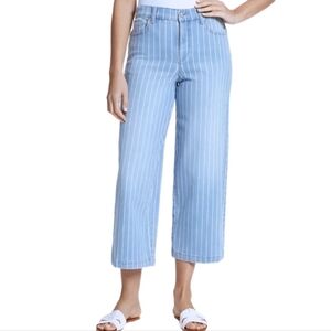 NWOT Gloria Vanderbilt Amanda Women's Light Blue Striped Cropped Jeans Size 8P